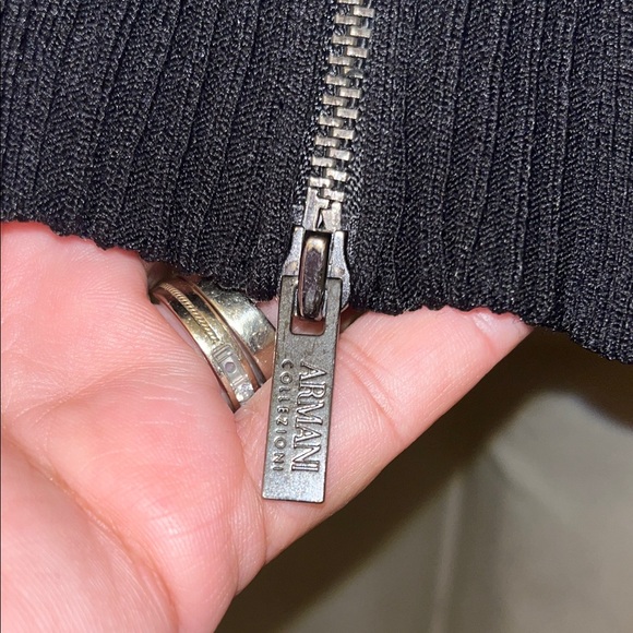 Armani Collezioni Black Zipper Cardigan size L - - Picture 3 of 11